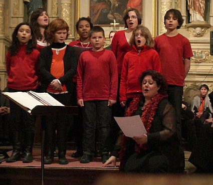 Concert du choeur d'enfants "Les Cagou's", dirigé par Evelyne Béché, 29 janvier 2011, Eglise de Fay