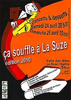 poster concert Ca souffle à la Suze - Choir of the University of Maine, Ophonius, Evelyne Béché - La Suze-sur-Sarthe (France)