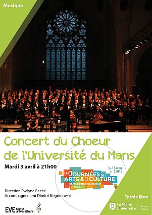 Concert du Choeur de l'Universit du Mans, mardi 3 avril 2018, EVE, campus de l'Universit du Mans (Sarthe, France)