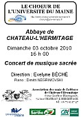 concert sacred singing choir of the University of Maine, 3 October 2010, Château l'Hermitage (Sarthe, France)