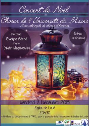 Concert de Noël - Choeur de l'Université du Maine dirigé par Evelyne Béché - 18 décembre 2015 - Loué - Sarthe - France