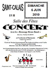 affiche concert Saint-Calais, 6 juin 2010, les Cagou's