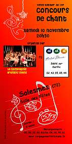 affiche du concours de chant - Solesmes - novembre 2012