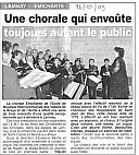 article Le Maine Libre concert Lamnay - conductor Evelyne Béché