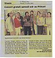 article Maine Libre 25/07/09 - 2009 - choral singing workshop Juillet 2009 - Evelyne Béché