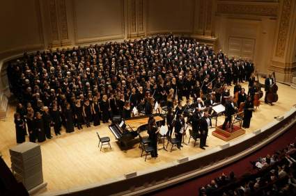 Concert Misatango de Martin Palmeri - Carnegie Hall - New-York - 18 janvier 2015 - Chorale Emichante et Choeur de l'Université du Maine dans un choeur international