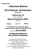 programme concert des 20 ans du Choeur de l'Université du Maine, dirigé par Evelyne Béché. Messa di Gloria de Puccini. 6 et 7 juin 2008, abbaye de l'Epau, Le Mans (Sarthe)