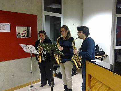 classe de saxophone d'Evelyne Béché à l'Université du Maine, le 27 mars 2013