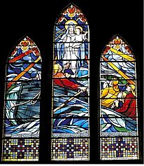 stained glass window of the Church of Saint-Jacut de la mer (France)