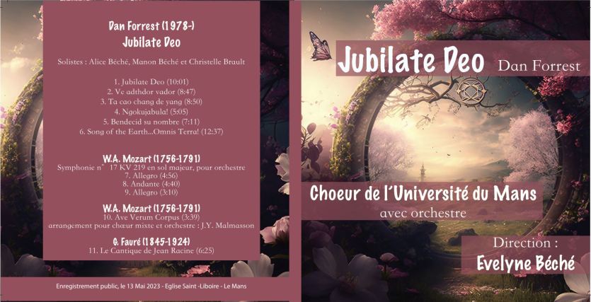 jaquette CD Jubilate Deo de Dan Forrets - Choeur de l'Universit du Mans